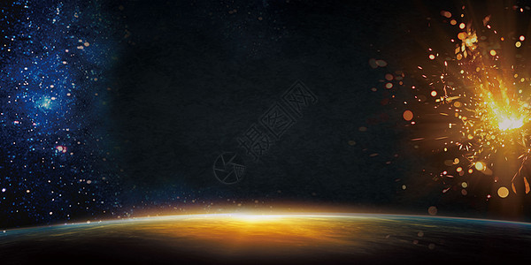 黑金地球空间背景图片