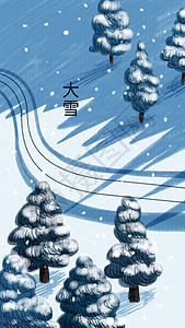 二十四节气大雪插画背景图片