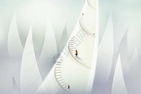 车辆年检地象牙塔插画