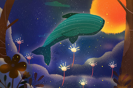 梦幻童话鲸鱼图片