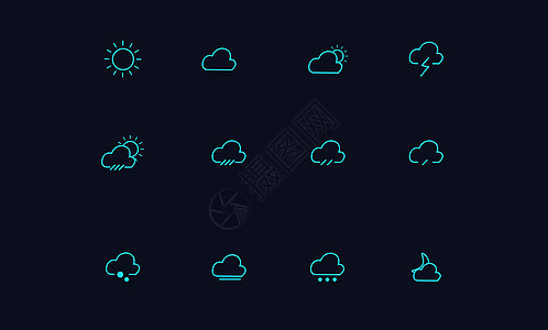 天气矢量图标图片