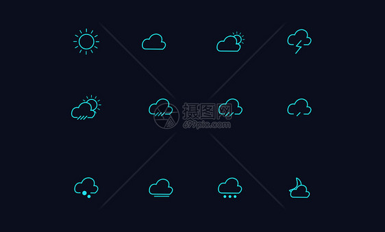 天气矢量图标图片