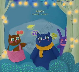 猫咪的聚会背景图片