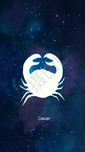 巨蟹座 十二星座系列插画图片
