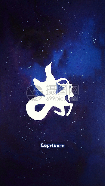 摩羯座十二星座系列插画图片