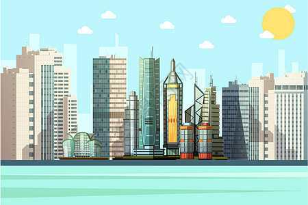 卡通城市矢量建筑图片