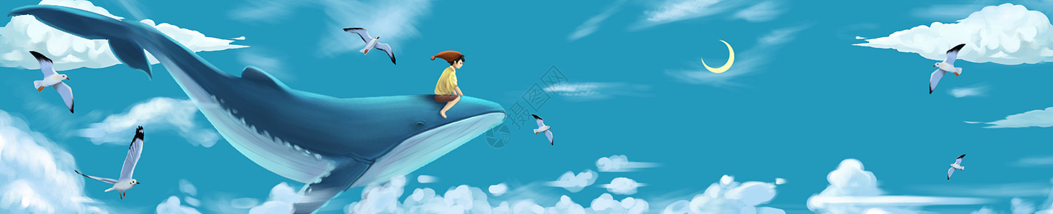 鲸鱼少年与海鸥图片