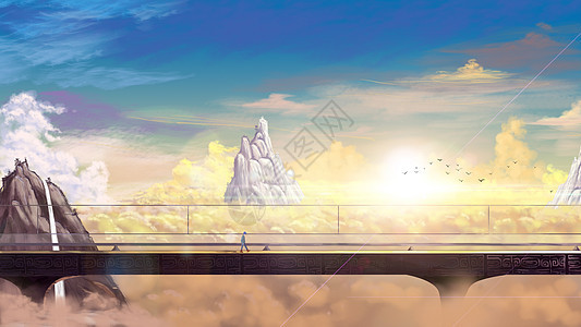 夕阳下的麋鹿插画插画图片下载 正版图片 摄图网