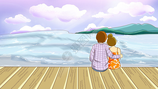 海边的情侣图片