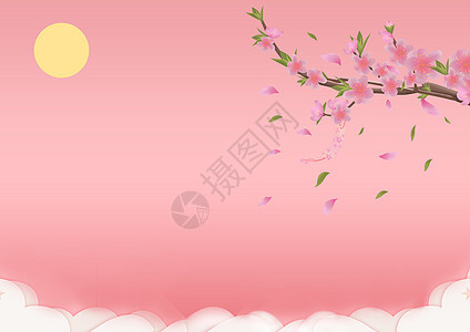 樱花季元素背景图片