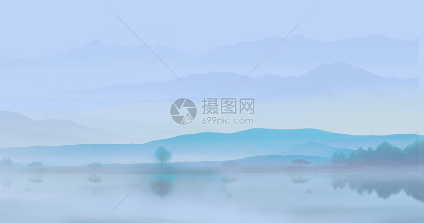 水墨山水背景图片