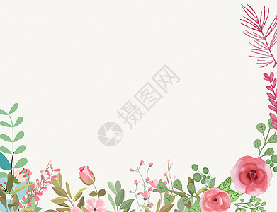手绘水彩花朵背景图片
