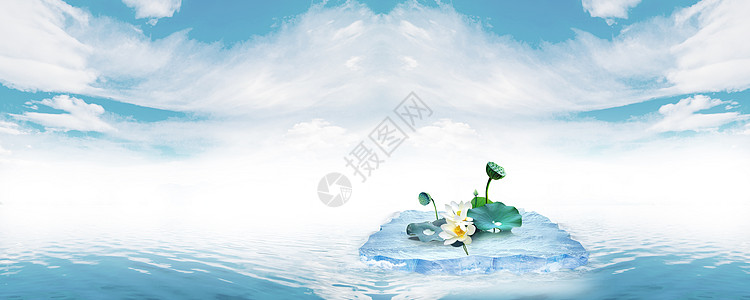 雪山水化妆品banner背景设计图片