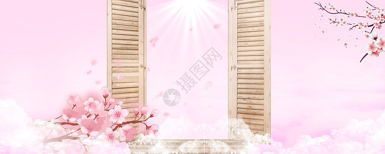 春季清新粉色背景高清图片