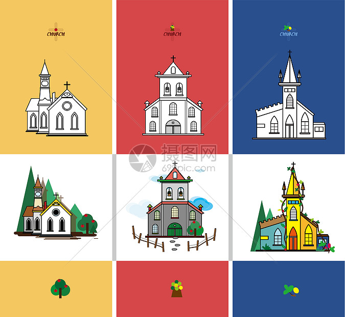 教堂建筑图标图片