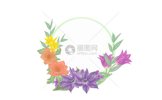 花环元素背景图片