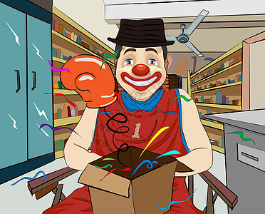 超市货柜愚人节插画