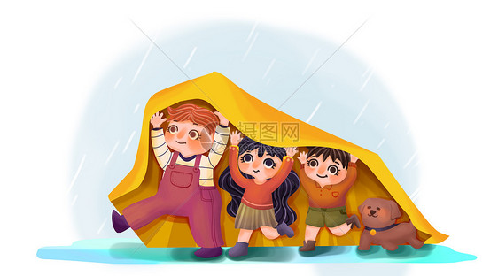 谷雨气节手绘插画图片