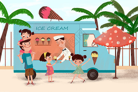 冰淇淋车背景图片