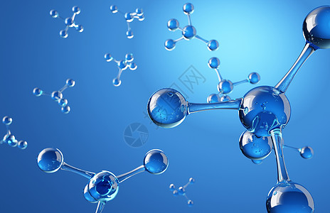 蓝色配图分子结构背景设计图片