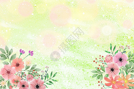 水彩花卉植物背景图片