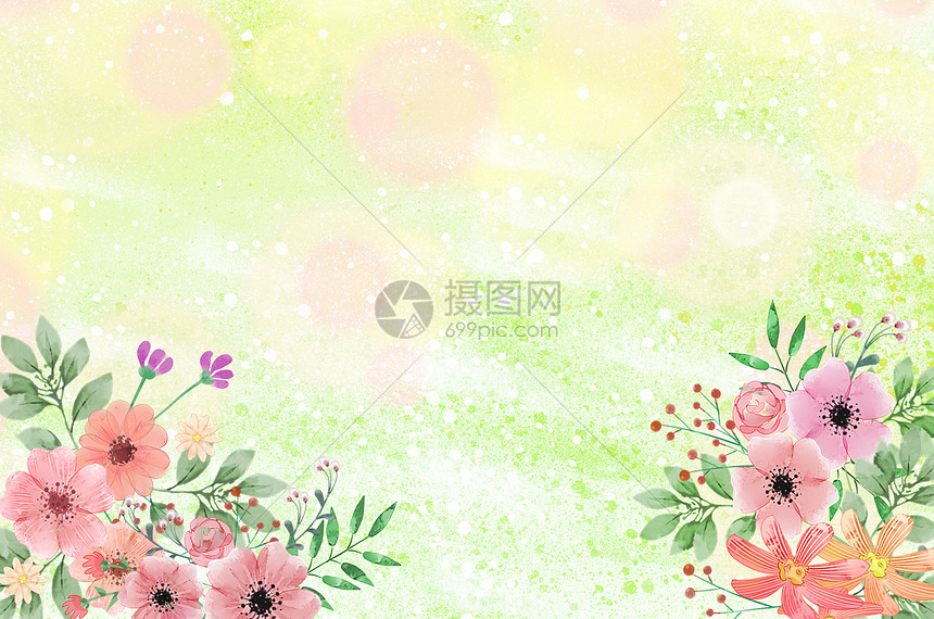 水彩花卉植物背景图片