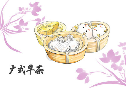 广东特色美食广式早茶背景图片