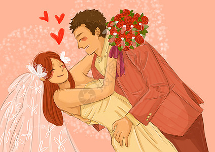 婚纱狂欢夜插画