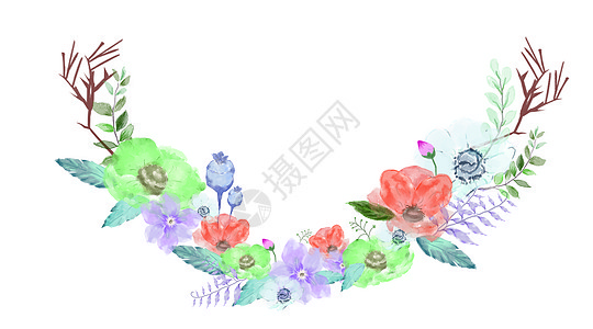 水粉花卉元素图片