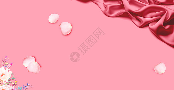 粉色丝绸背景粉色浪漫丝绸背景设计图片