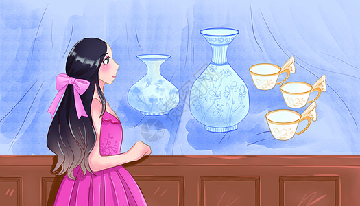 中国印象之青花瓷器背景图片