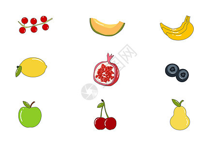 水果卡通简约图标背景图片