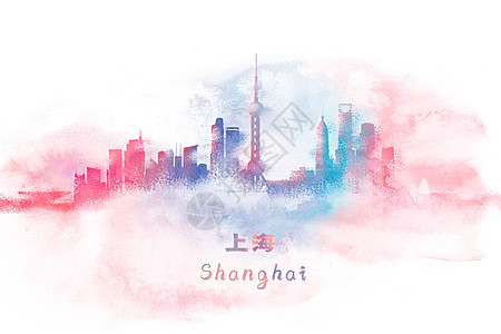 上海水彩插画图片