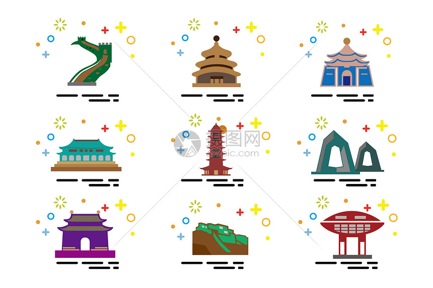 国内城市地标建筑插画图片下载-正版图片400130437-摄图网