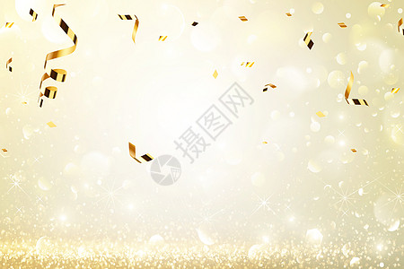 金色丝带鎏金彩带背景设计图片