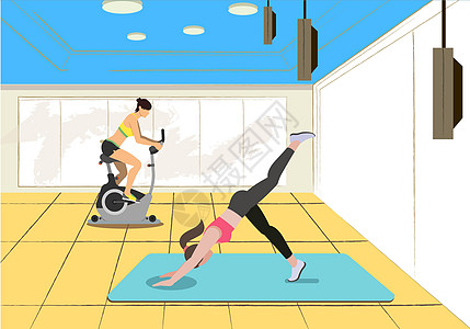 健身房海报运动健身瑜伽设计图片