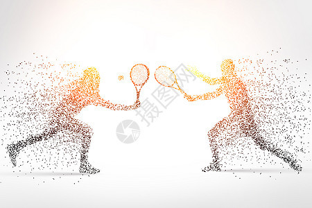 网球运动员剪影图片
