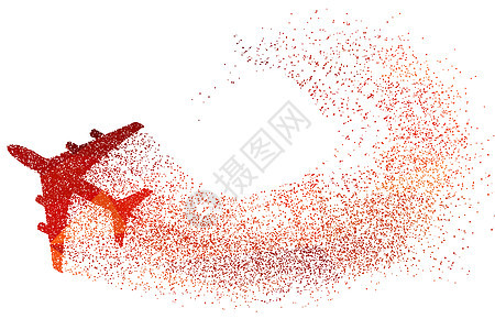 飞机剪影粒子图片