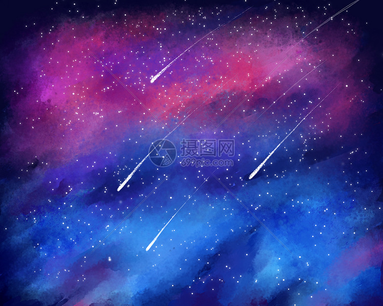 星空流星插画插画图片下载 正版图片 摄图网 星空流星插画插画图片下载 正版图片 摄图网