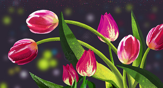花卉插画背景图片