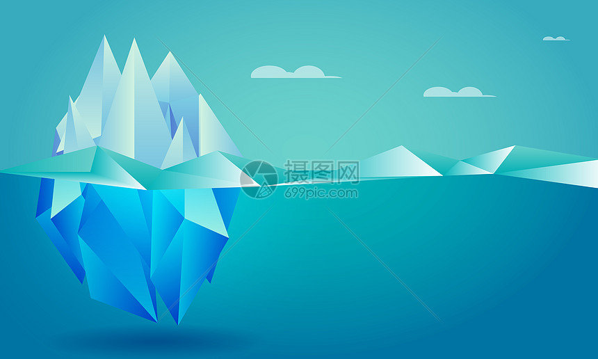 海水中的冰山图片