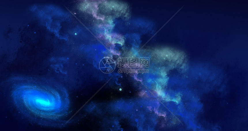 夜晚下的星空背景素材插画图片下载 正版图片 摄图网