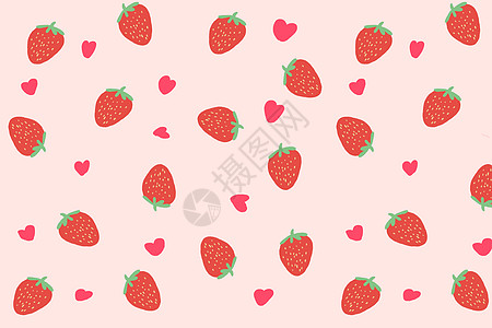 水果樱桃草莓清新水果背景设计图片