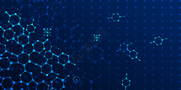 科技蓝色分子背景图片