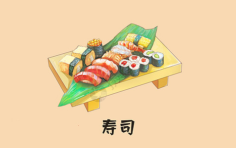 日本美食寿司插画