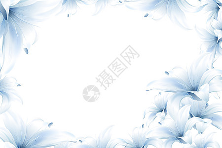 蓝色花朵渐变背景背景图片