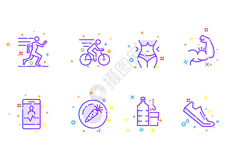 雨天跑步运动瘦身减肥MBE图标插画