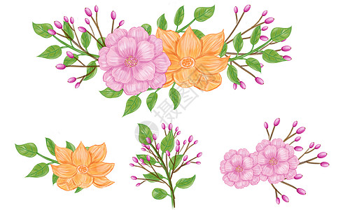 手绘水彩花朵背景图片