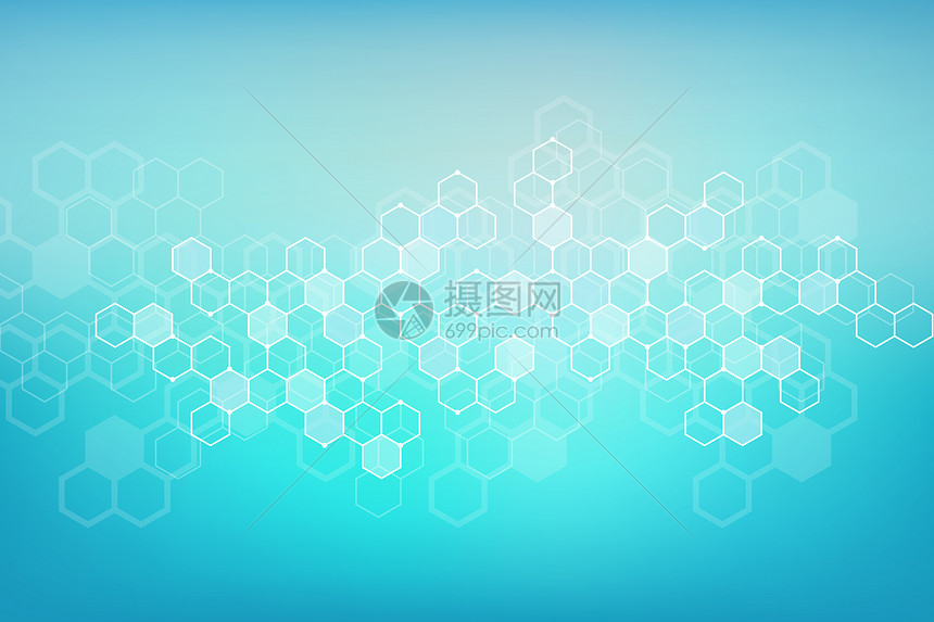 六边形分子结构背景图片