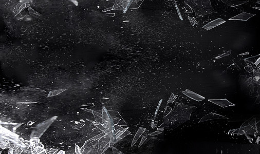 碎裂的玻璃黑色玻璃碎片背景设计图片
